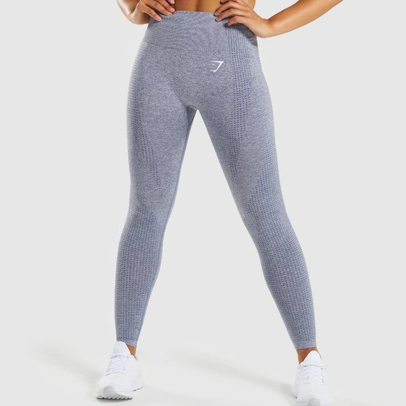 Gymshark Vital Seamless Steel Blue Leggings - Picture 1 of 6